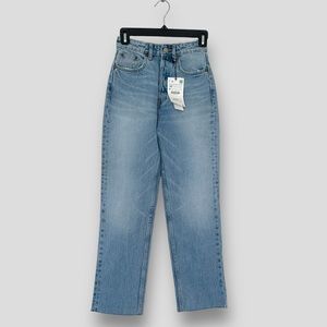 ZARA Straight Leg Mid Rise Denim (NWT, Size 0)